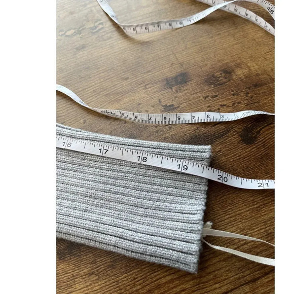 Ruby Moon Womens M Gray Knit Lace-Up Long Sleeves Sweater New - Picture 9 of 13